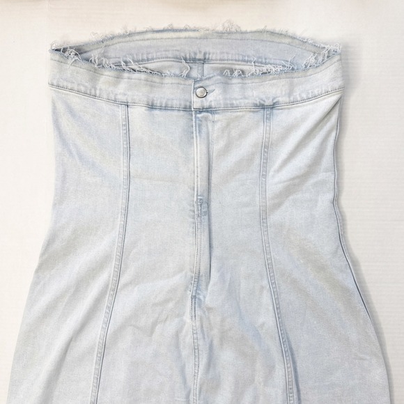 GOOD‎ AMERICAN Denim Tube Dress Size XL Strapless Mini Light Wash - Picture 7 of 12